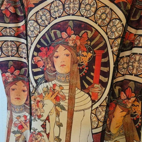 4 in 1 Blackmilk Mini Dress - Limited Edition Reversible Alphonse Mucha Art - Picture 6 of 12